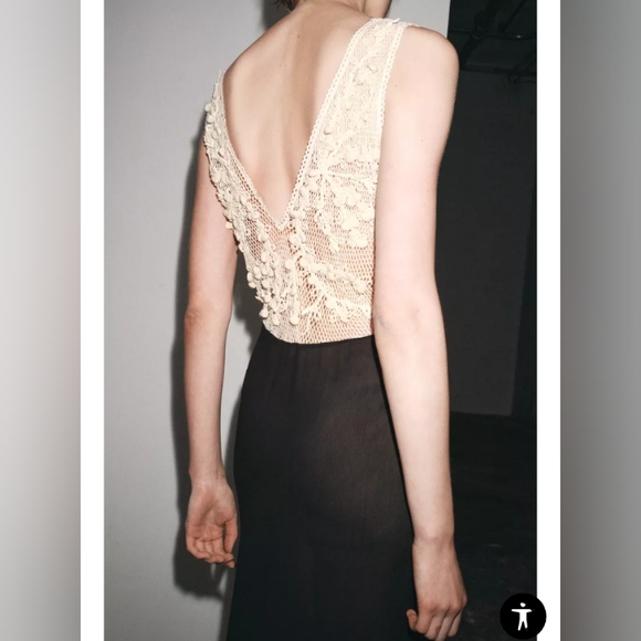 Zara Beaded Texture Combination Dress - Picture 4 of 11